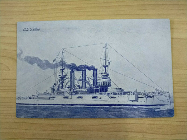American Vintage USS Ohio American Fleet Souvenir Postcard