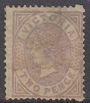 Victoria Australian States SG 200 2d violet on brown paper, thinned. Mint no gum