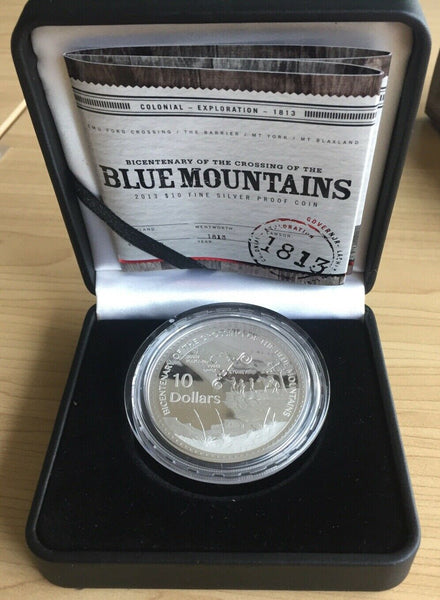 2013 $10 Crossing Of The Blue Mountains 61 Gram Silver Proof Coin