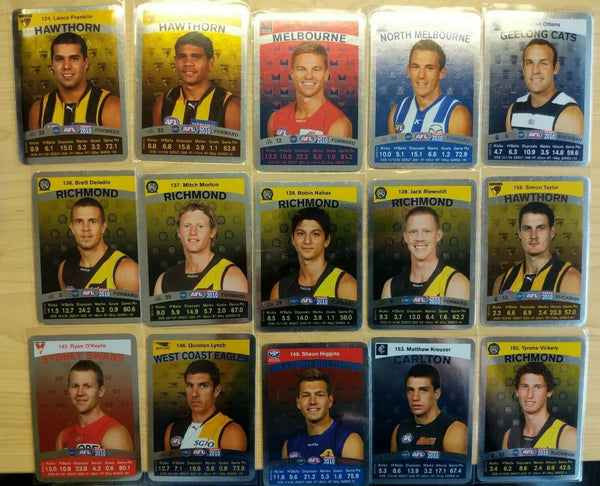 2010 AFL Team Coach 51 Silver And 2 Gold Cards