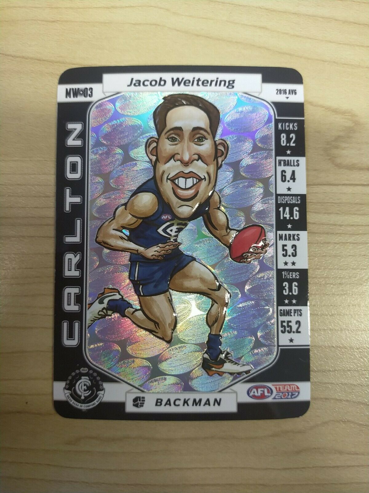 2017 Teamcoach Magic Wildcard Jacob Weitering Carlton MW-03
