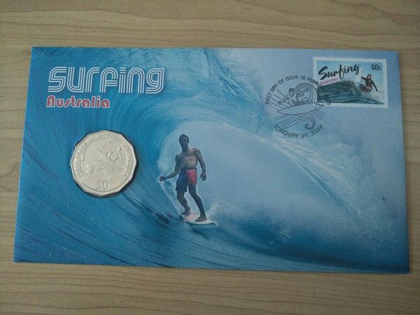 2013 Australian Fifty Cents 50c Surfing Australia PNC 1st Day Issue