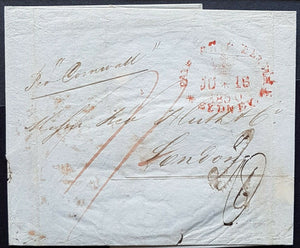NSW - GB Postage Paid Sydney ship letter 18 Ju 1850, per Cornwall