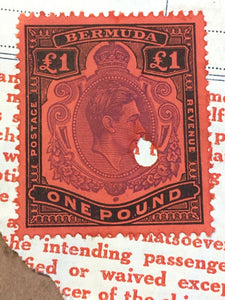 Bermuda £1 One Pound KGVI SG120d Catalogue £85