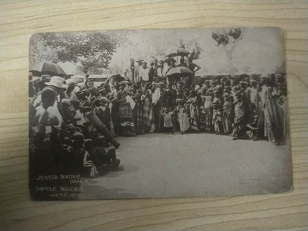 African Vintage Postcard Jekeri Native Dance, Sapele Nigeria West Africa