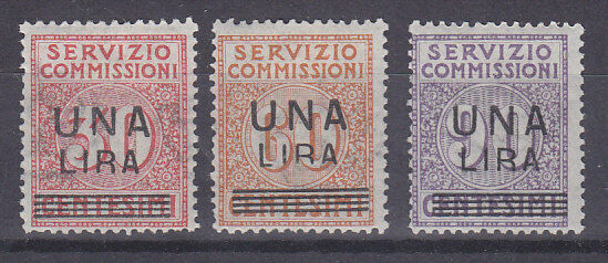 Italy Michel 9-11  Service stamps Surcharged set of 3 MLH