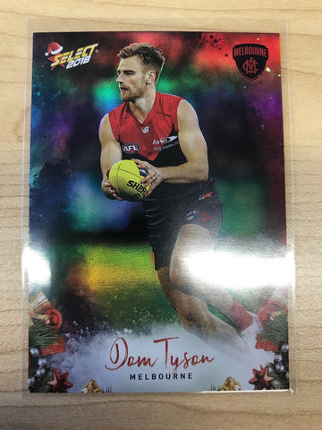 AFL 2018 Select Christmas Holofoil Card X130 - Melbourne, Dom Tyson