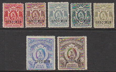 Uganda SG 84s/91s Set of 7 Queen Victoria optd Specimen Mint