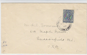 South Georgia SG 76b 2½d South Shetlands to USA with Andrews Type SS 3 cancel