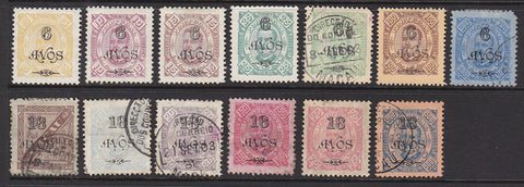 Macau China Portugal 1902 Surcharges Yang 111/23 Mint + Used, some with faults