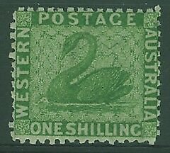 WA Western Australia Australian States SG 61 1s bright green Swan birds Mint