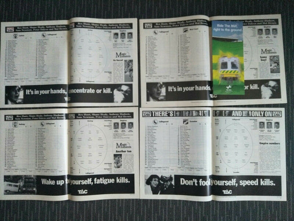 Lot Of 1995 AFL Football Records Collingwood Games x 22