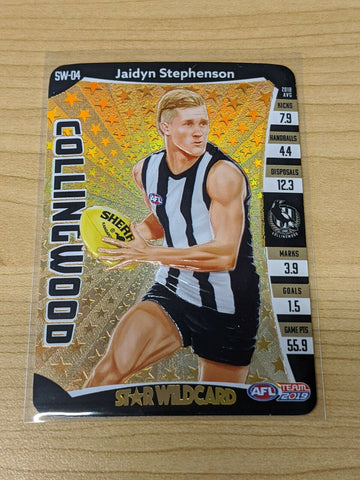 2019 AFL Teamcoach Star Wild Sw-04 Jaidyn Stephenson Collingwood