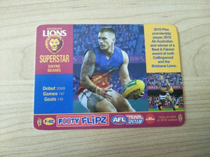 2018 AFL Teamcoach Footy Flipz Card Brisbane Dayne Beams/Simon Black