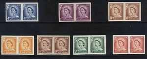 NZ New Zealand SG 745 1d QEII in Tete Beche Imperf Proof pair MUH