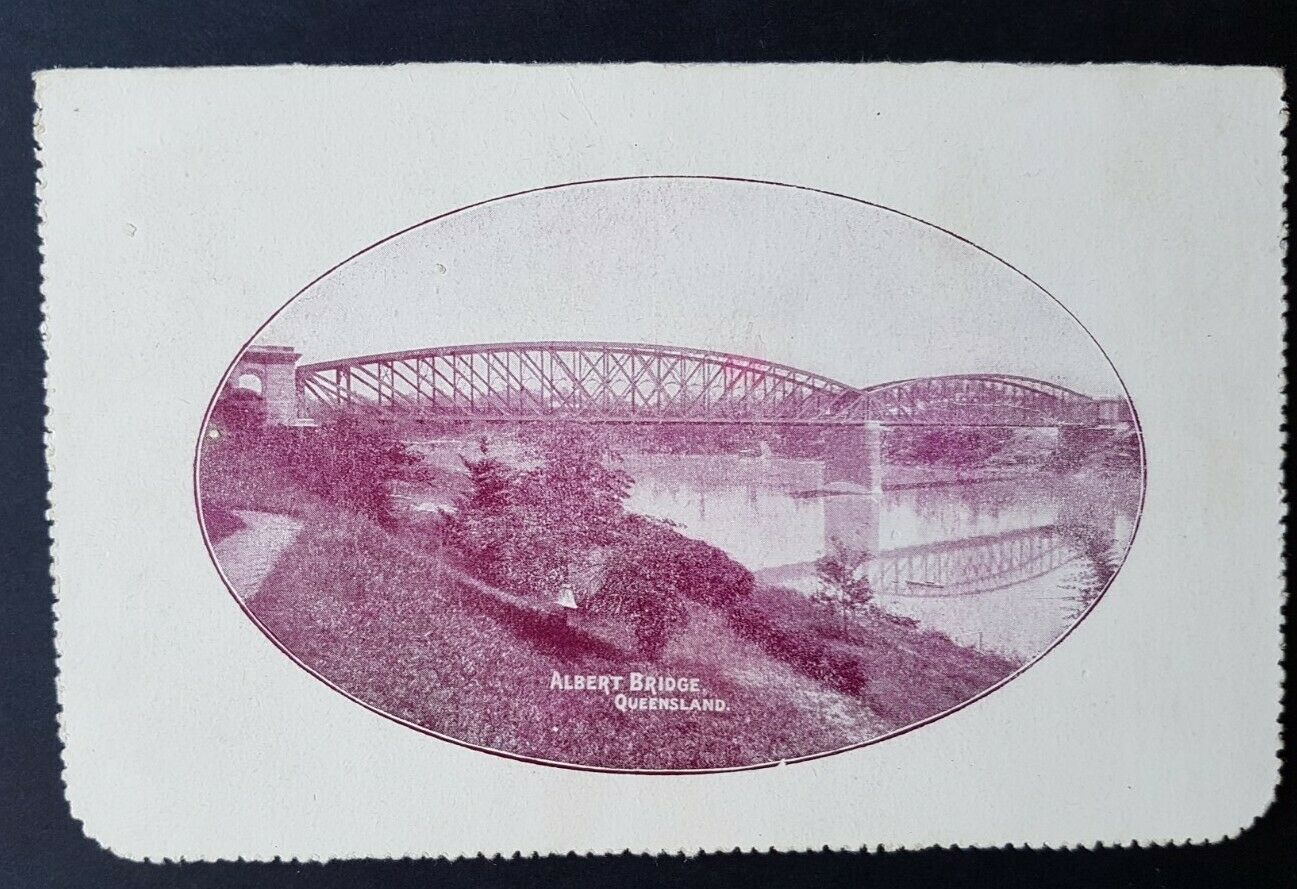 Australia Letter card 1d KGV Full Face Albert Bridge Queensland LC 11-3A
