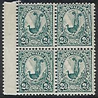 NSW Australian States SG 326  2s 6d Lyre bird block of 4 MLH