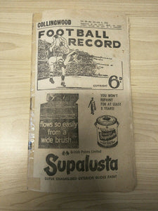 VFL 1961 July 8 Football Record Collingwood v Geelong