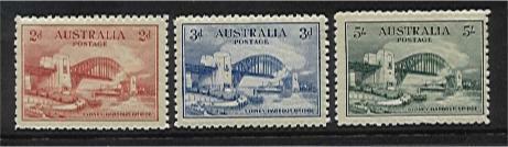 Australia SG 141-143 Sydney Harbour railway ship Bridge set MUH