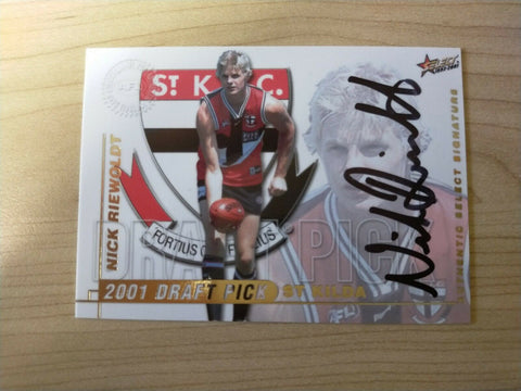 2001 Select Draft Pick Signature Nick Riewoldt St Kilda