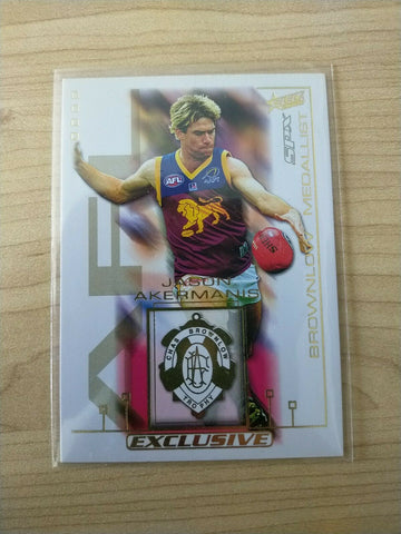 2002 Select SPX Exclusive Gold Medal Card Jason Akermanis Brisbane MC1