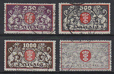 Danzig Germany Poland Michel 119-122  Set to 5000 M Used