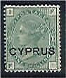 Cyprus overprinted on GB Great Britain, 1s green Mint part original gum SG 6