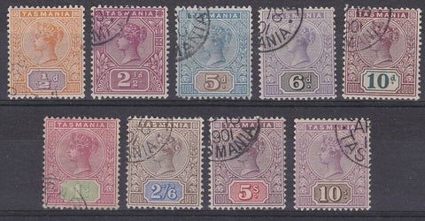 Tasmania Australian States SG 216/24 Tablet ½d- 10/- CTO from Presentation Set