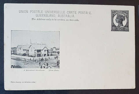 Queensland Post card, 1½d A Queensland Schoolhouse HG 11 mint