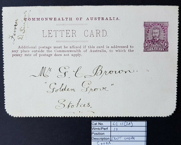 Australia Letter card 1d KGV Full Face Albert Bridge Queensland LC 11-3A