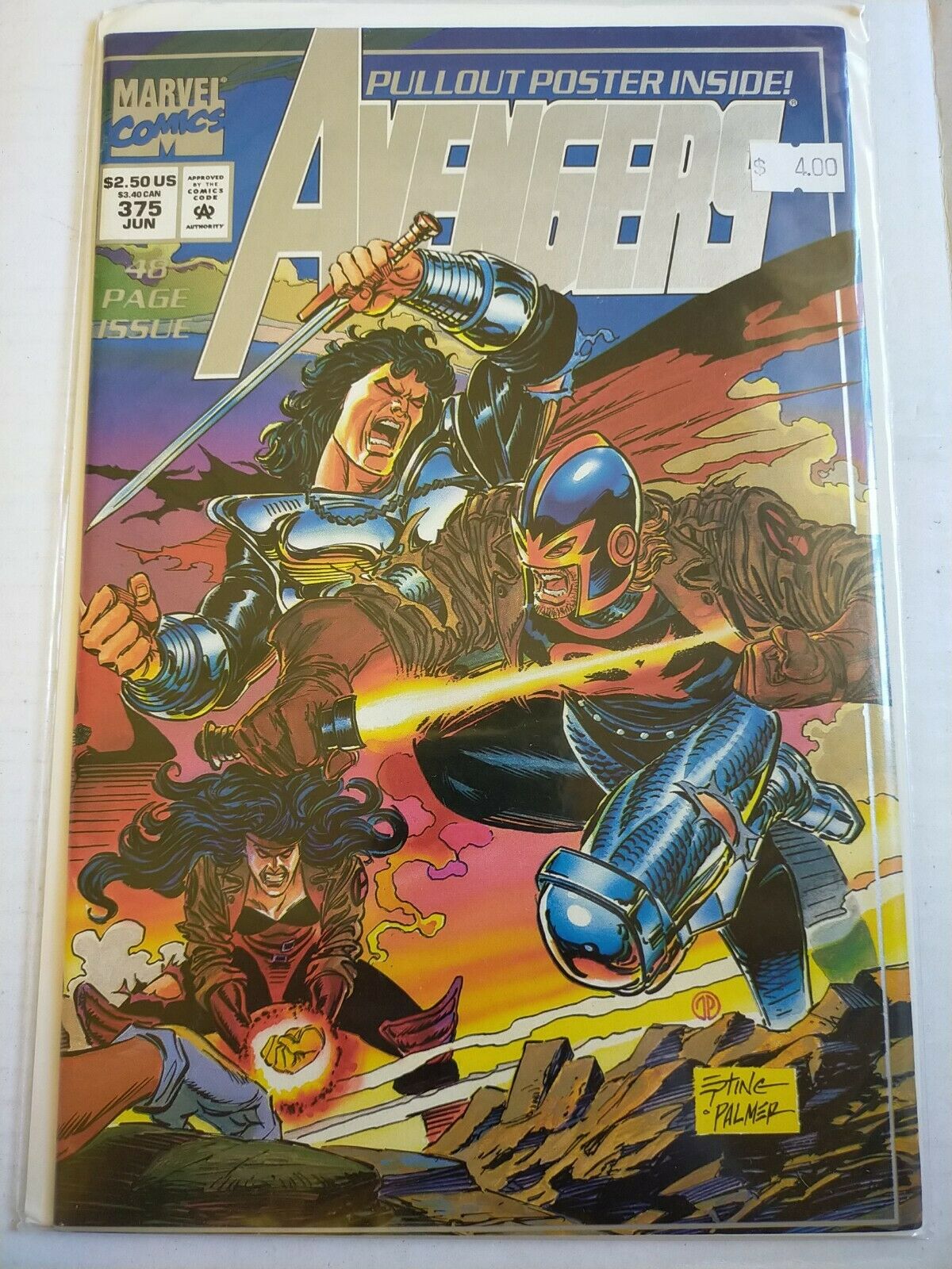 Marvel 1993 June No.375 The Avengers Comic - Silver Cover
