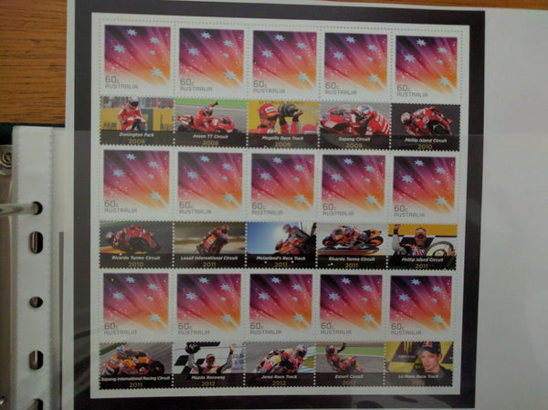 Australia 60c SES Souvenir Sheet - Casey Stoner Motorbike Racing x 2 Sheets MotoGP