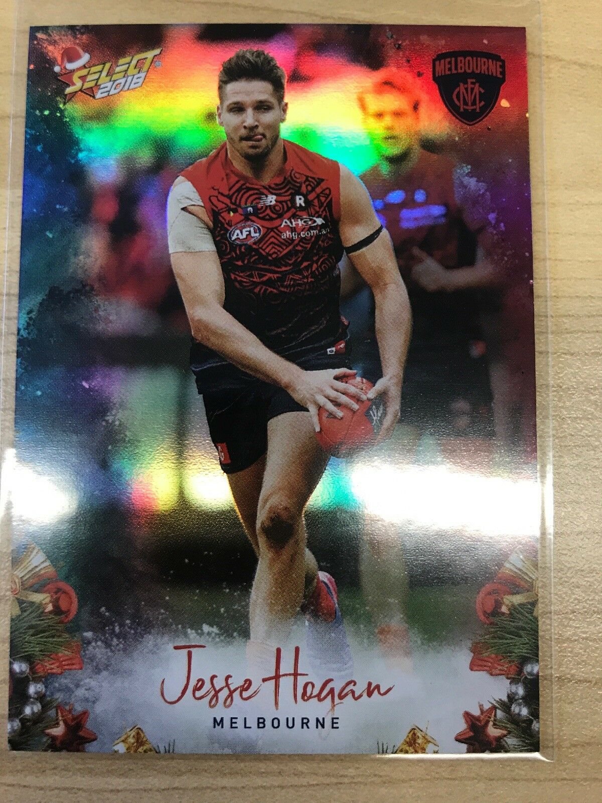 AFL 2018 Select Christmas Holofoil Card X123 - Melbourne Demons, Jesse Hogan