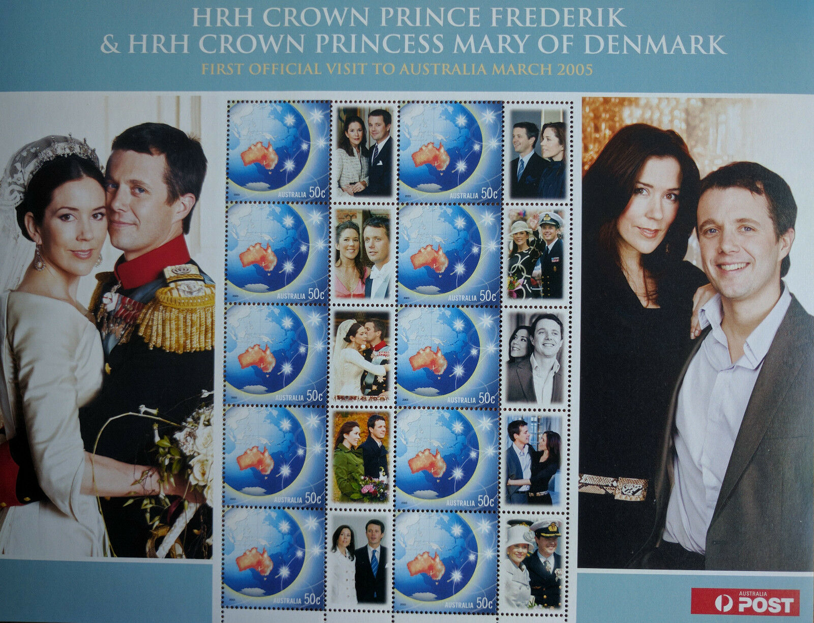 Australia Post HRH Crown Prince Frederik & HRH Crown Princess Mary Denmark