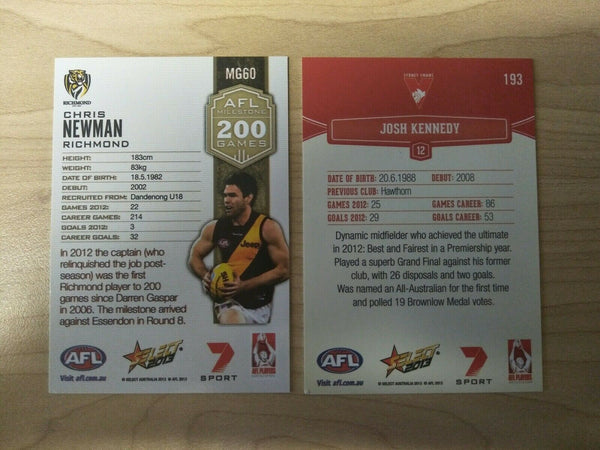 2013 Select AFL Promotional Cards Set Of 2