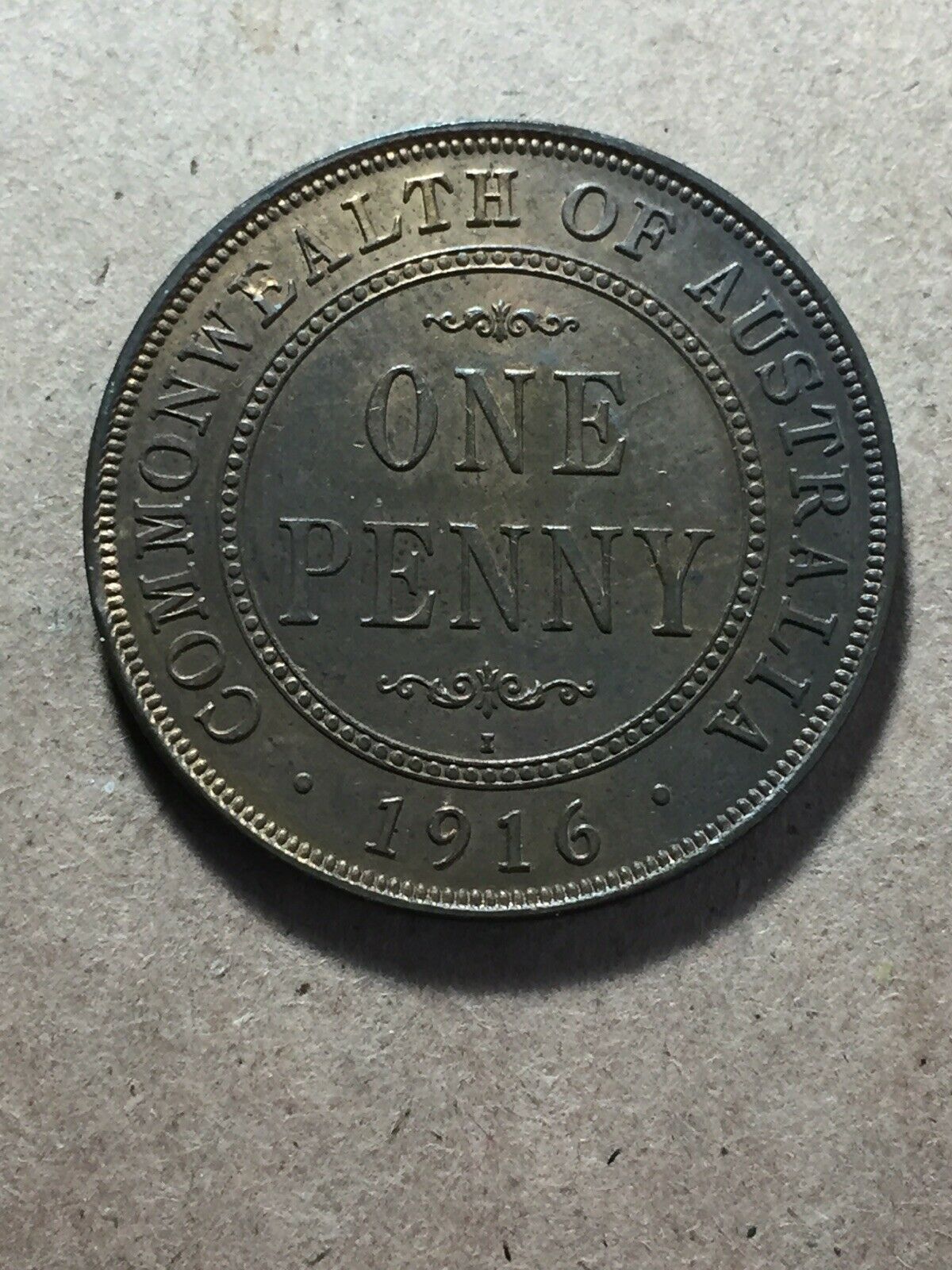 AUSTRALIA 1916 Penny Uncirculated Choice