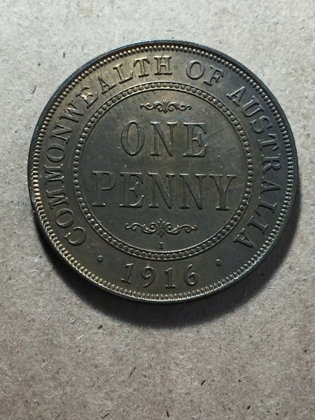 AUSTRALIA 1916 Penny Uncirculated Choice