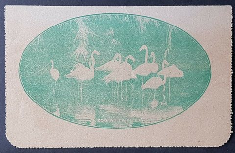Australia Letter card 1½d KGV Zoo Adelaide LC 51.142D flamingos birds, spiked