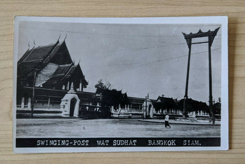 Thailand Postcard Swinging Post Wat Sudhat Bangkok Siam Mint