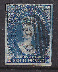 Tasmania Australian States SG 17 4d deep blue Chalon Used