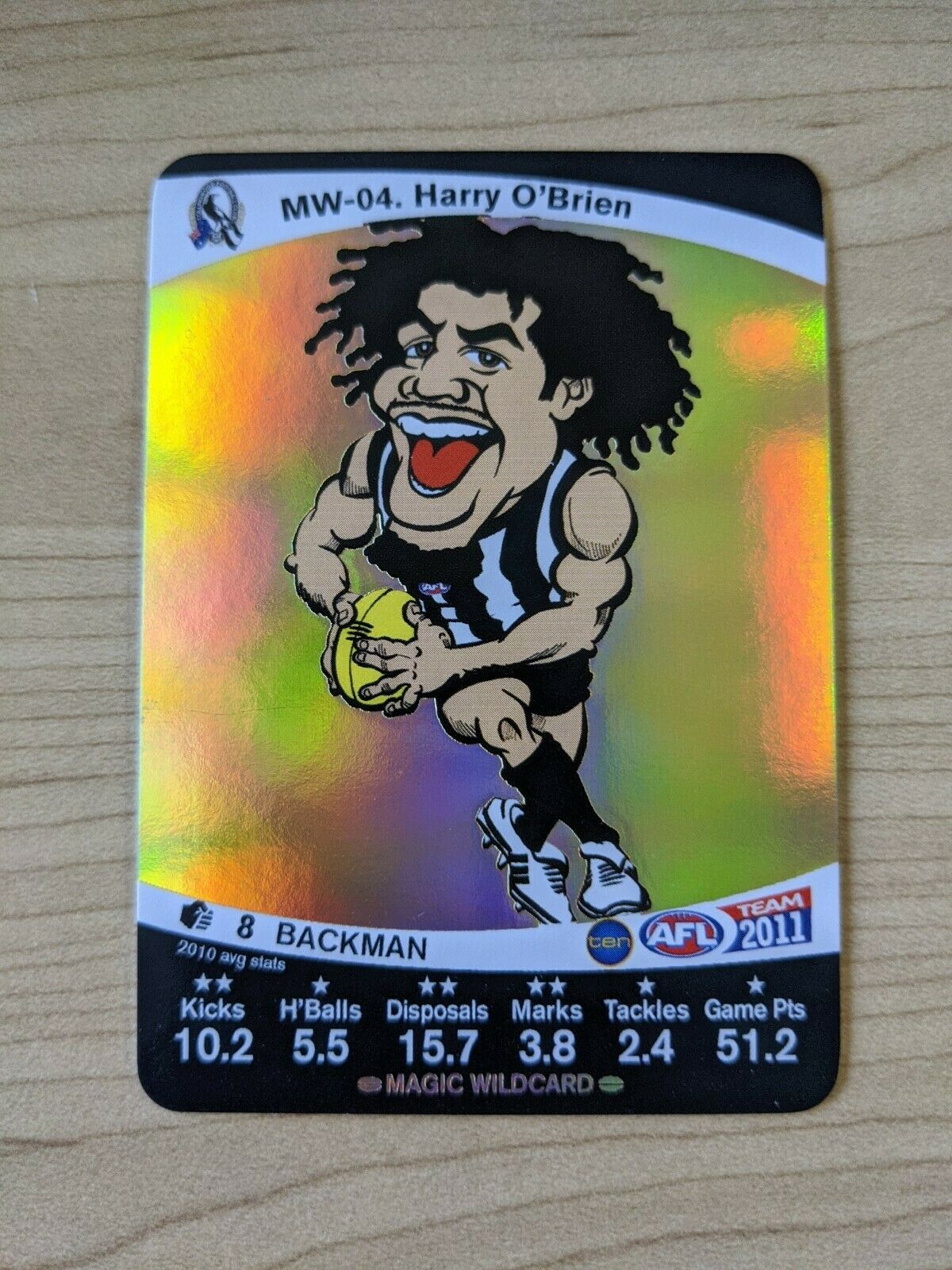 2011 AFL Teamcoach Sample Card MW-04 Harry O'Brien Collingwood