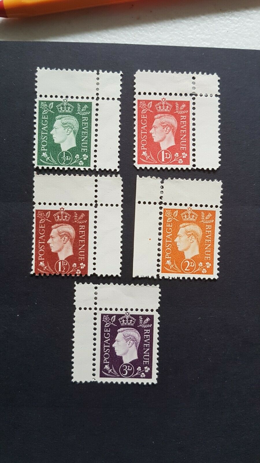 Germany WW2 forgeries of GB KGVl definitives on watermarked paper M