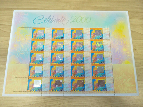 2000 Australian 45c Celebrate 2000 Holographic Stamp Sheet