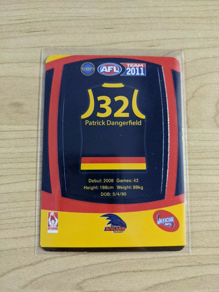 2011 AFL Teamcoach Prize Card Miss Cut Error Patrick Dangerfield Adelaide