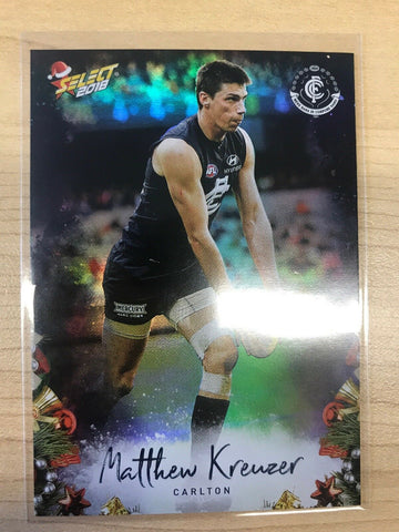 AFL 2018 Select Christmas Holofoil Card X31 - Carlton Blues, Matthew Kreuzer