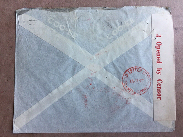 Australia - Hong Kong China Wool Advertising Cover Censored- WW2 undeliverable