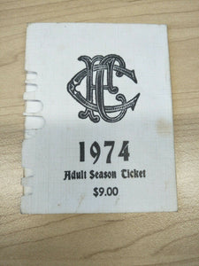 VFL 1974 Collingwood Football Club Season Ticket No. 7749