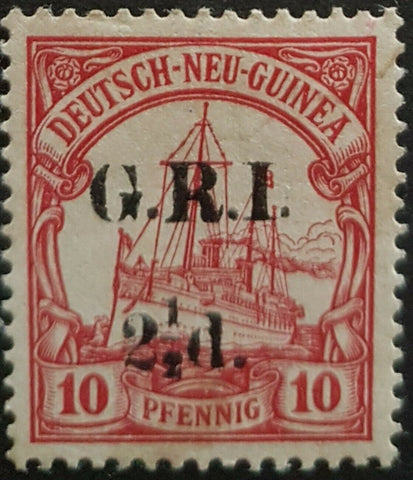 2½d GRI on 10pf German New Guinea  SG 20 Mint