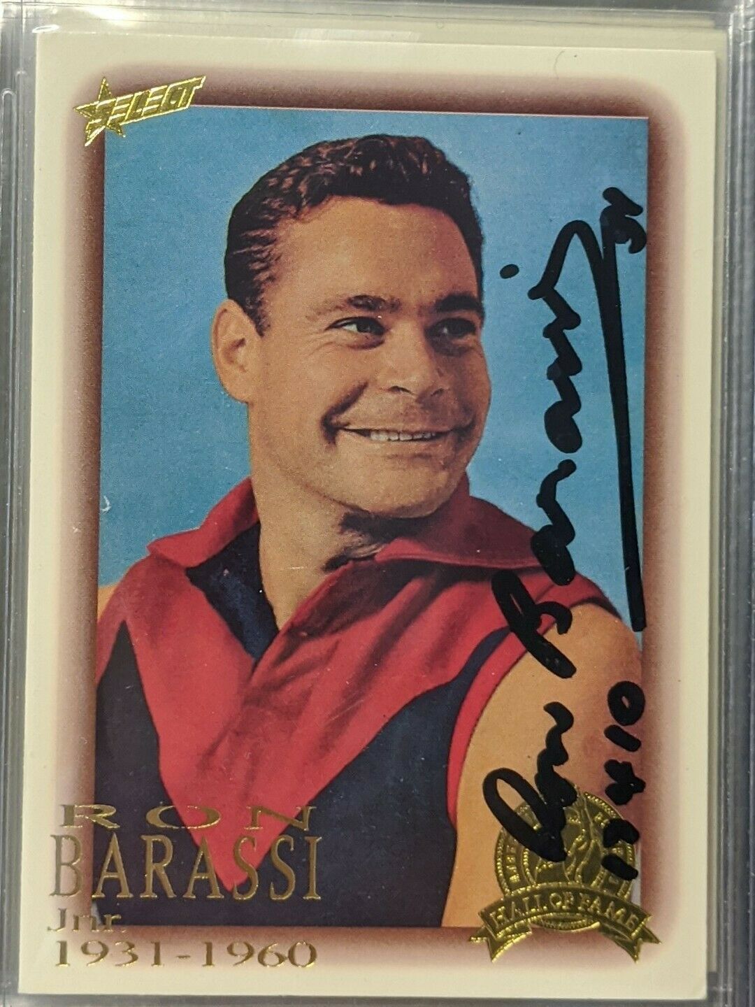 AFL HALL OF FAME CARD HAND SIGNED BY RON BARASSI Melbourne