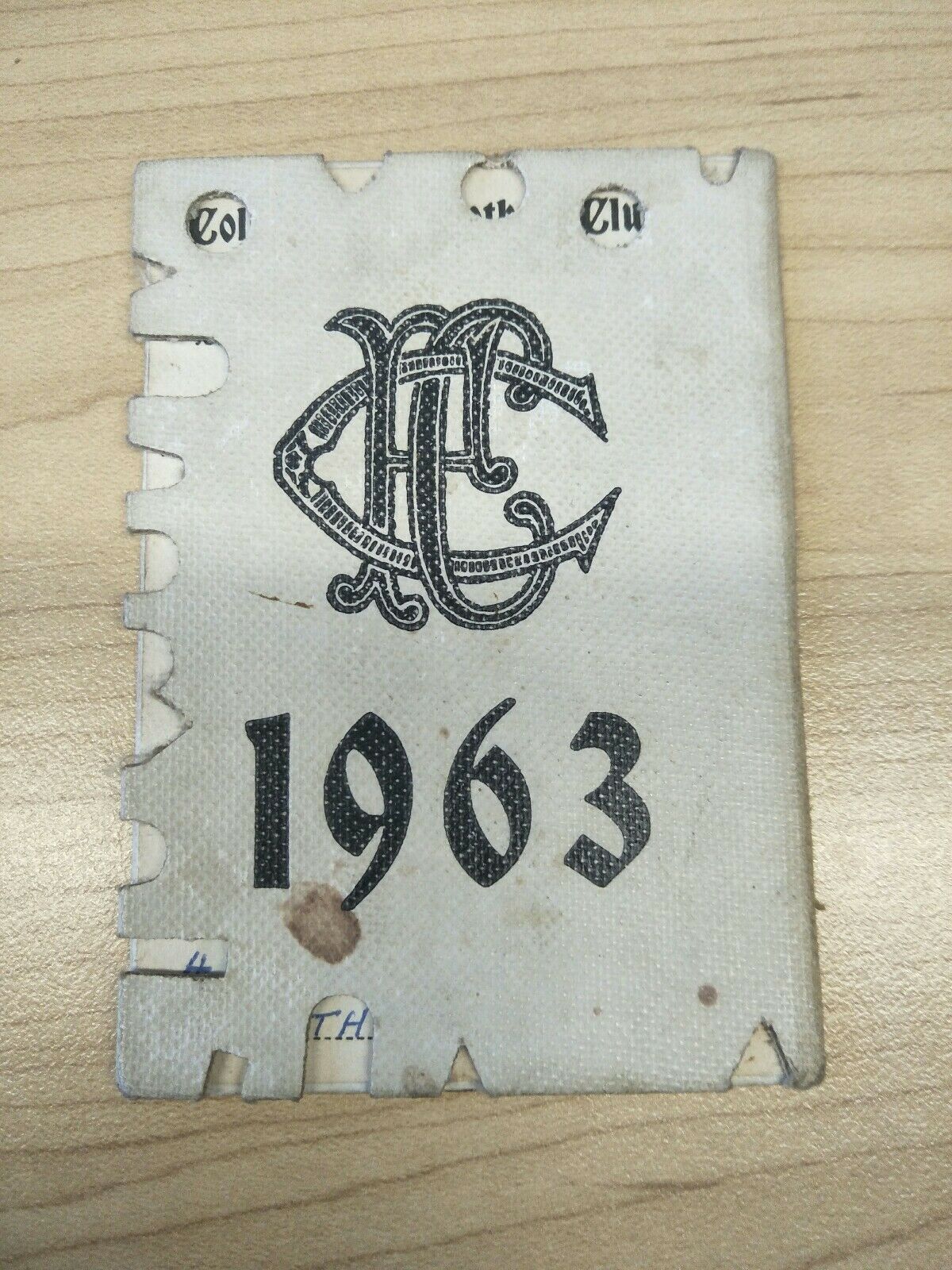 VFL 1963 Collingwood Football Club Season Ticket No. 6472